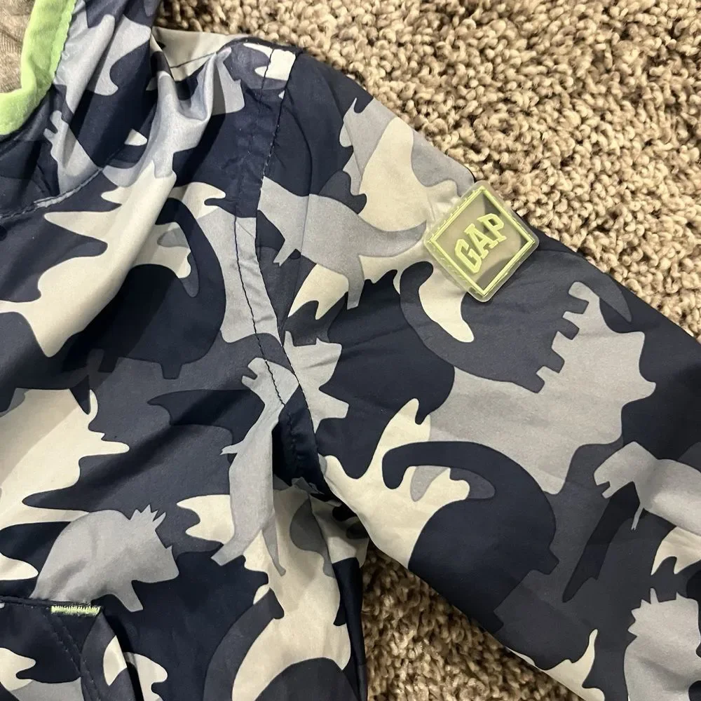 Gap 0-6‎ Months Jersey Lined Dinosaur Camo Windbreaker Jacket